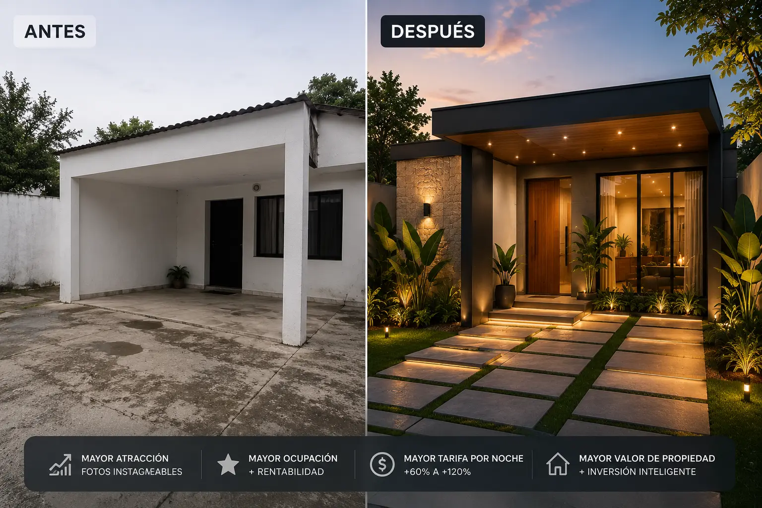 Transformación de propiedad común a espacio premium rentable.