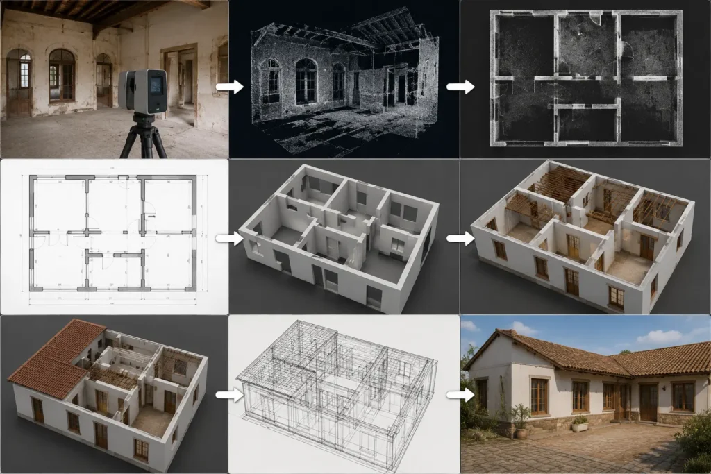 Levantamientos arquitectónicos profesionales con modelado digital realizados por ORIX ARQ