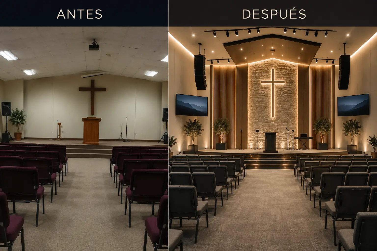 Antes/después de modernización interior.