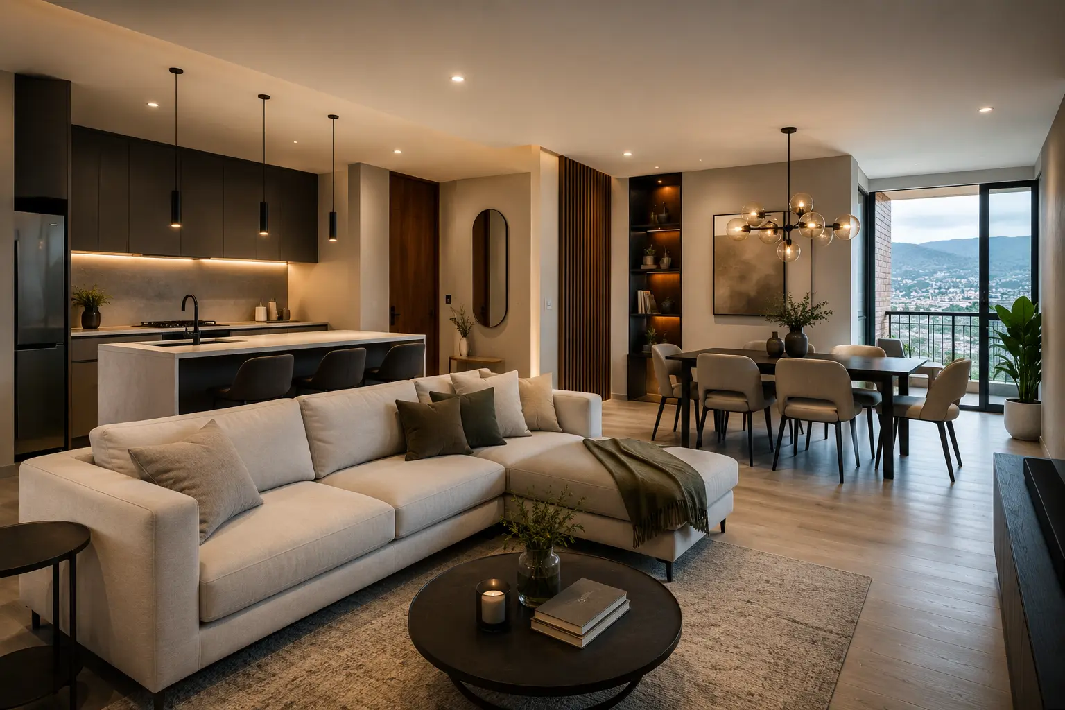 Remodelación moderna de apartamento con diseño interior premium y visualización 3D